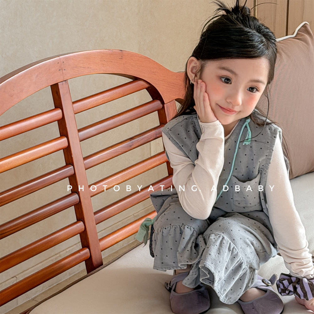 2026童装春款儿童韩版套装女童春装马甲+七分裤春季两件套 7009