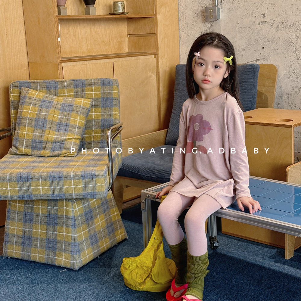 2026童装春装儿童韩版套装女童春款家居服男童T恤+长裤两件套7080