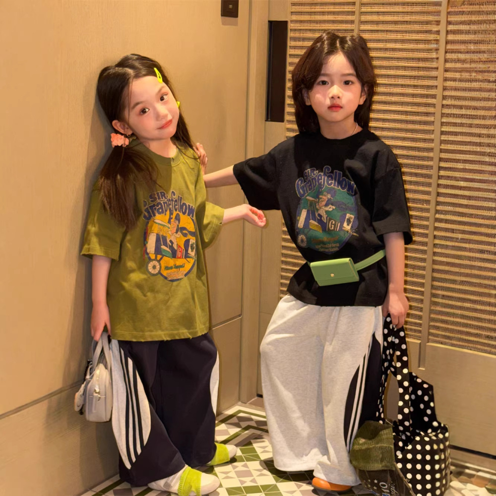 童T恤2026夏季新款韩版儿童卡通印花短袖男女童宽松百搭圆领上衣