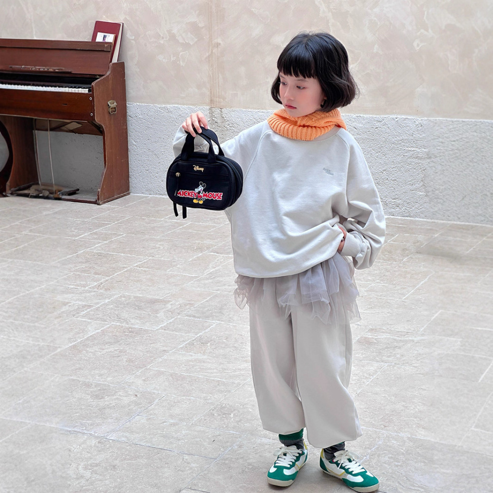 2026春季新款韩版儿童休闲卫衣套装男女童时尚运动字母刺绣两件套