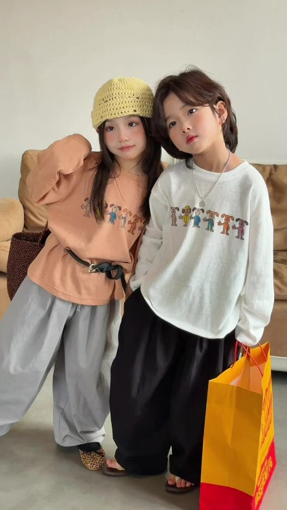 2026春季童装韩版儿童可爱小狗印花T恤男女童雪花棉舒适圆领长袖