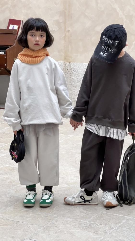 2026春季新款韩版儿童休闲卫衣套装男女童时尚运动字母刺绣两件套