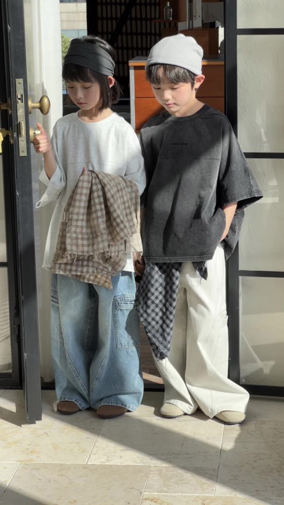 2026春季新款韩版儿童宽松直筒休闲裤男女童百搭水洗棉时尚长裤