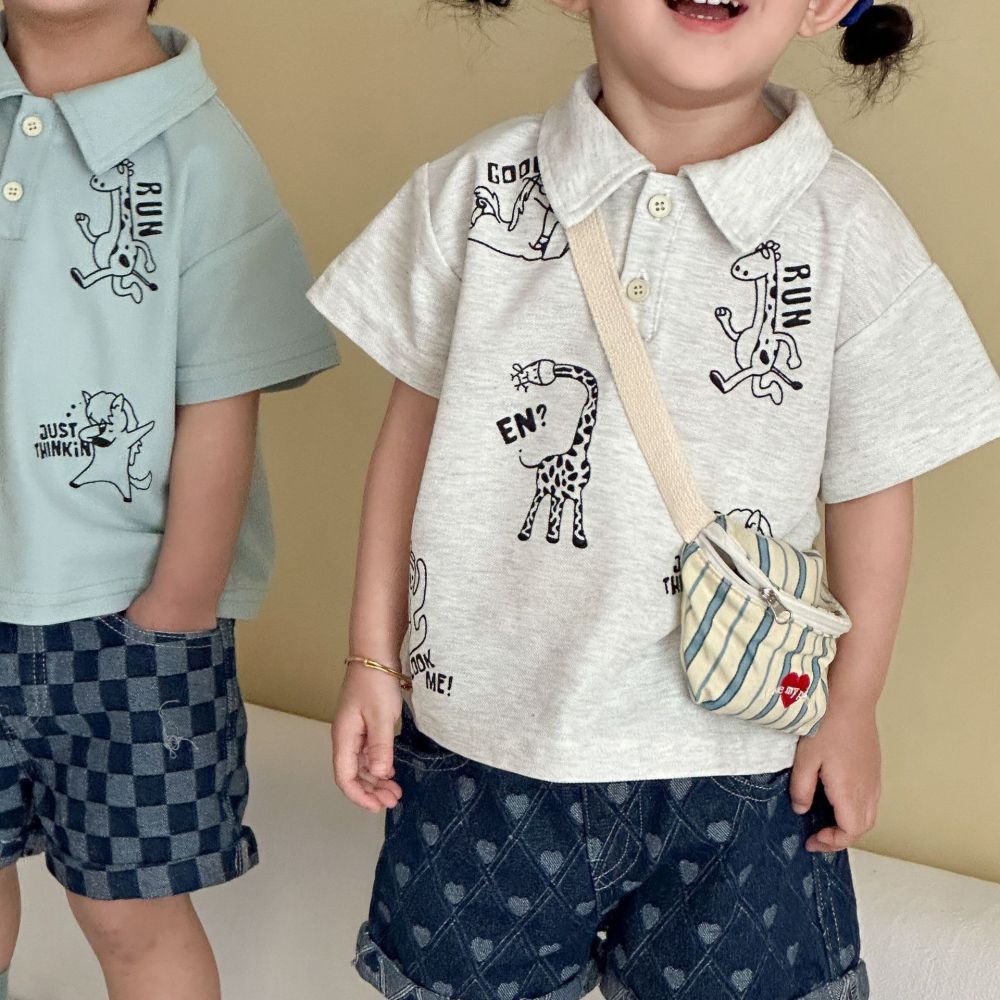 儿童短袖t恤翻领夏季男童运动polo衫2026新款夏装女童宝宝上衣服