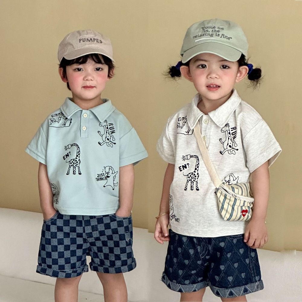 儿童短袖t恤翻领夏季男童运动polo衫2026新款夏装女童宝宝上衣服