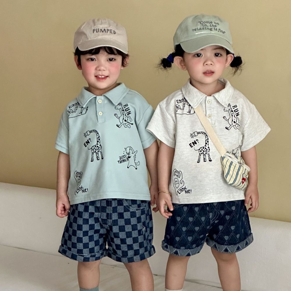 儿童短袖t恤翻领夏季男童运动polo衫2026新款夏装女童宝宝上衣服