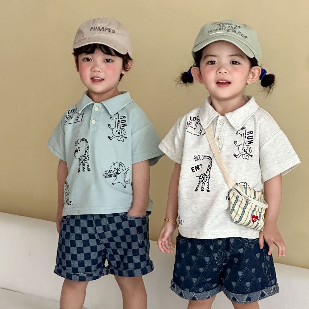 儿童短袖t恤翻领夏季男童运动polo衫2026新款夏装女童宝宝上衣服
