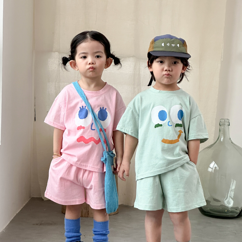 儿童夏季运动套装纯棉女童宽松夏装2026新款宝宝男童休闲短袖短裤