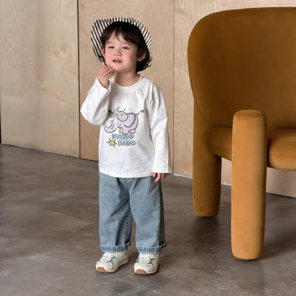 儿童衣服韩版春装宝宝春装2026童装儿童服装男童T恤牛仔裤套装