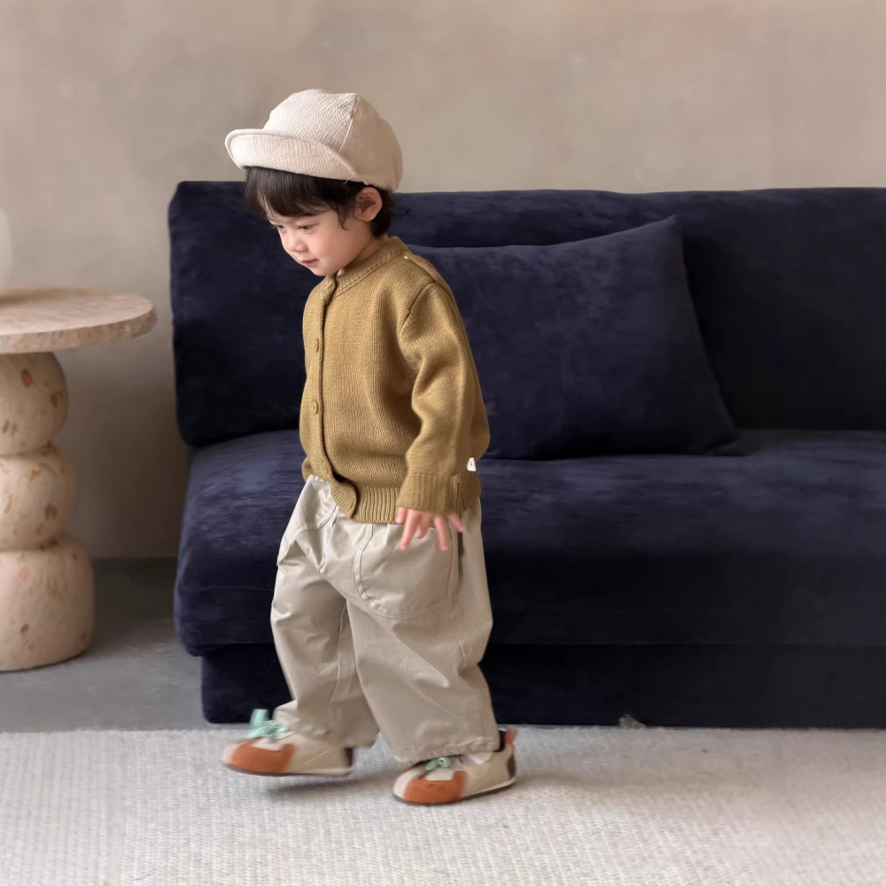 儿童衣服韩版春装宝宝2026春装童装儿童套装男童针织外套休闲裤