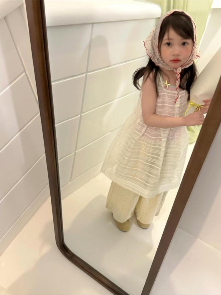 女童春夏套装2026新款韩系女童套装网纱连衣裙+背心外贸