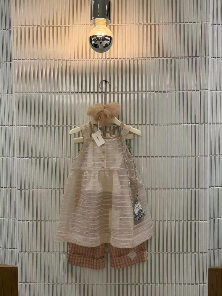 女童春夏套装2026新款韩系女童套装网纱连衣裙+背心外贸