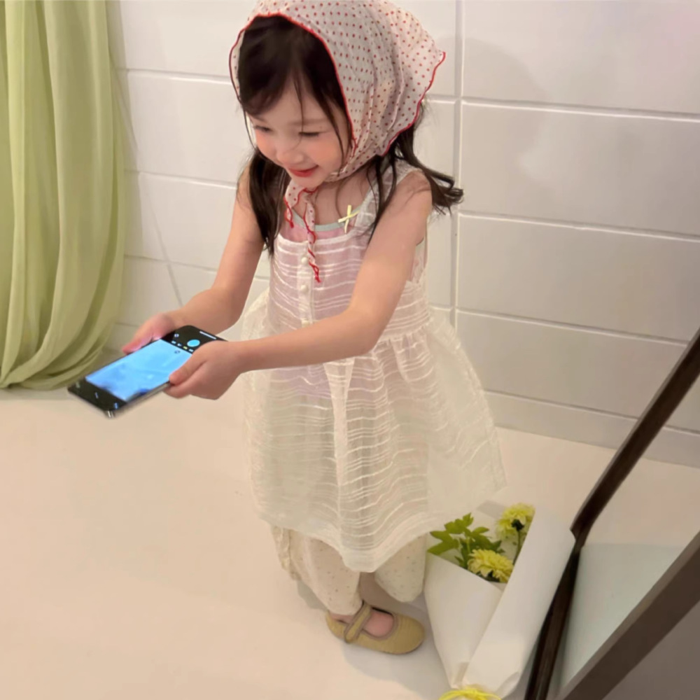 女童春夏套装2026新款韩系女童套装网纱连衣裙+背心外贸