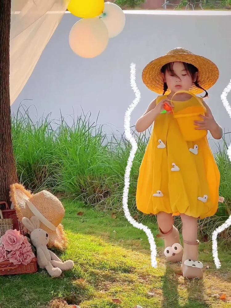 【现货】女童背心裙  2025夏季新款吊带裙子儿童连衣裙卡通连衣裙