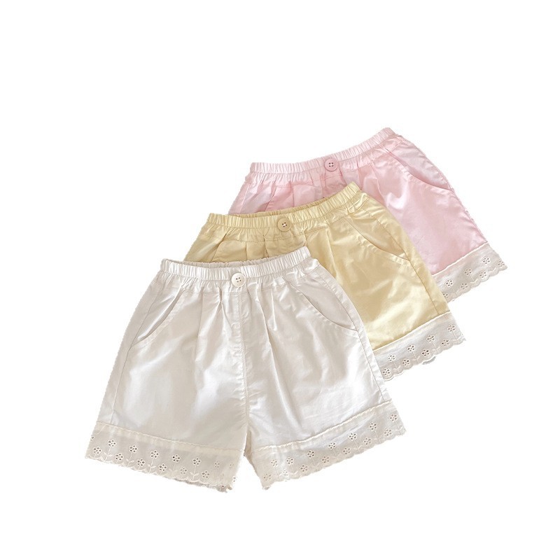 【现货】XK267051儿童短裤2026夏季新品蕾丝边女童宝宝短裤批发