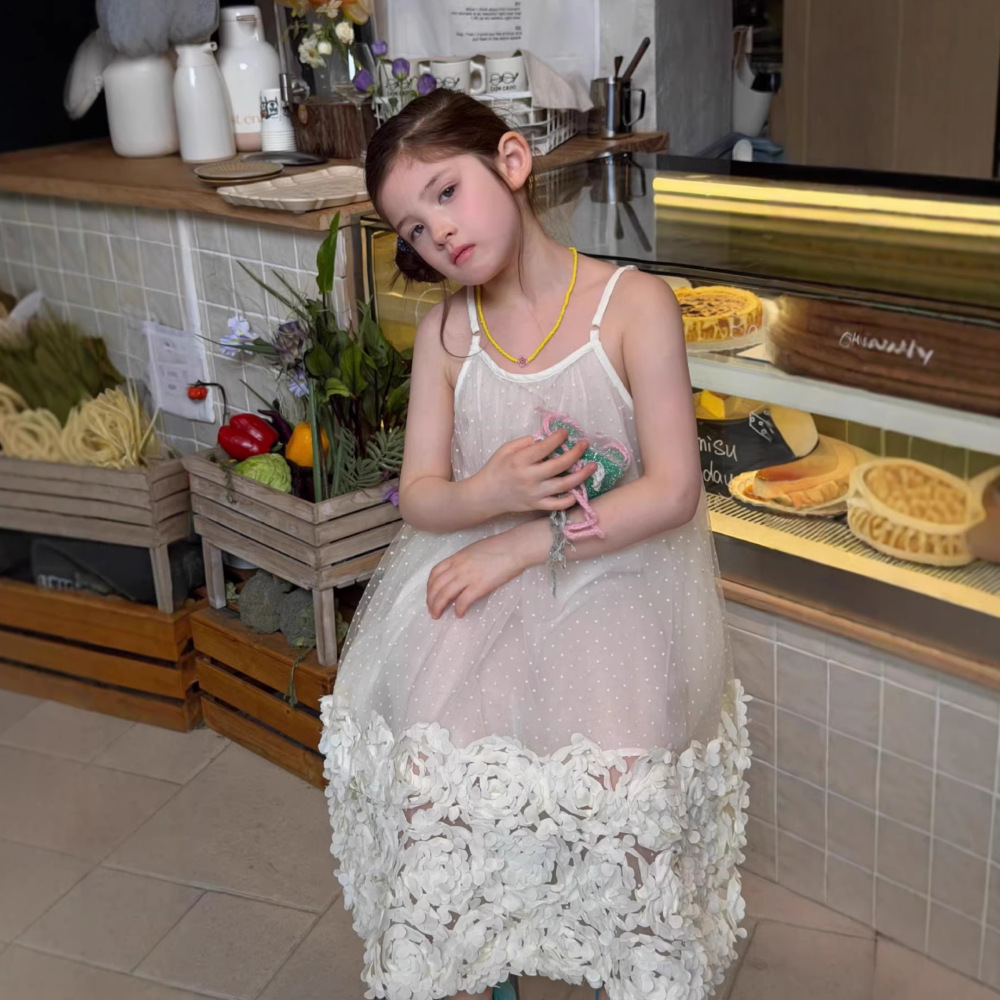 女童吊带连衣026夏季新款宝宝网纱裙夏装花瓣公主裙儿童裙子洋气