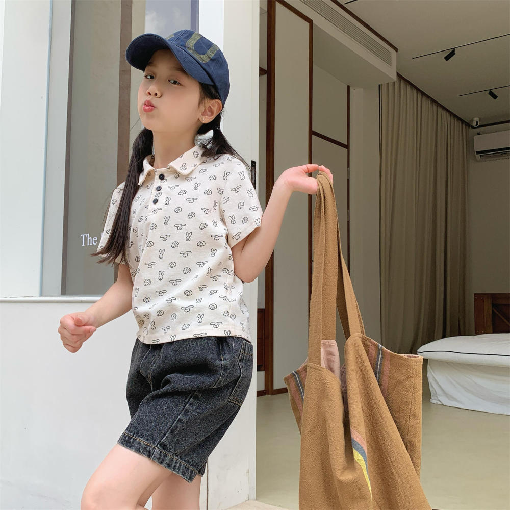 湖州织里童装夏季韩版儿童夏装polo衫男童夏款女童短袖T恤6295