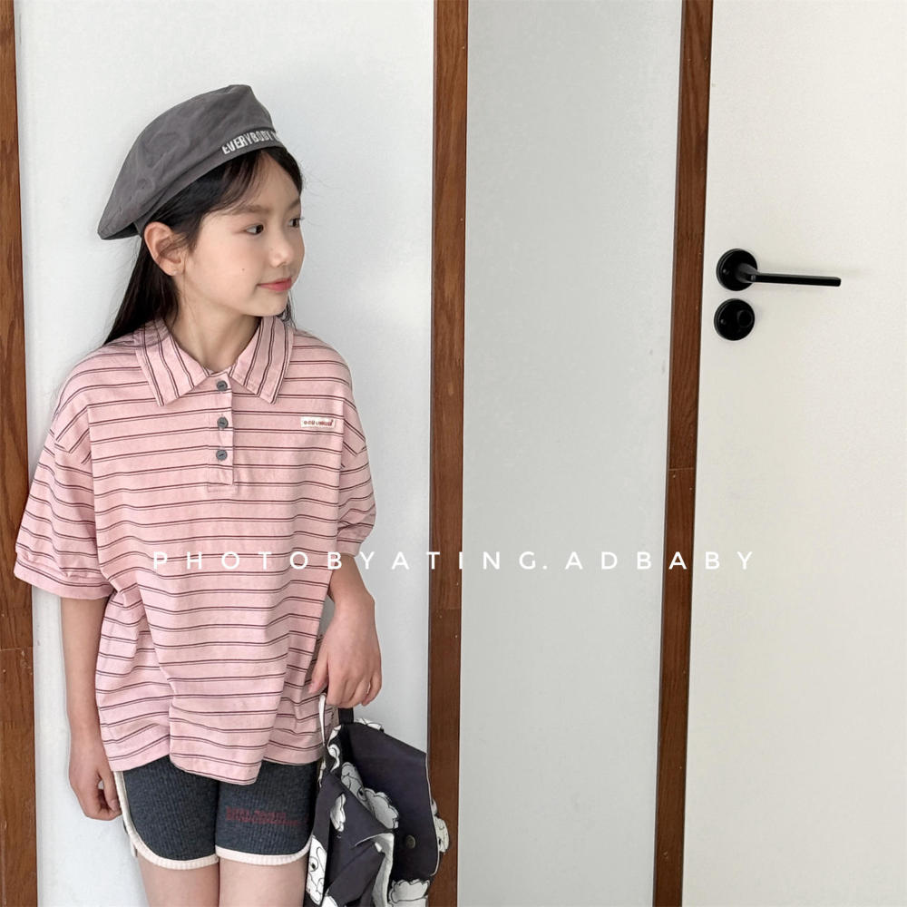 2026湖州织里童装夏季儿童韩版印花短袖T恤女童夏装POLO衫 6272
