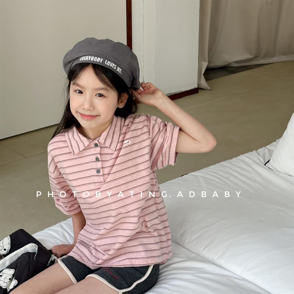 2026湖州织里童装夏季儿童韩版印花短袖T恤女童夏装POLO衫 6272