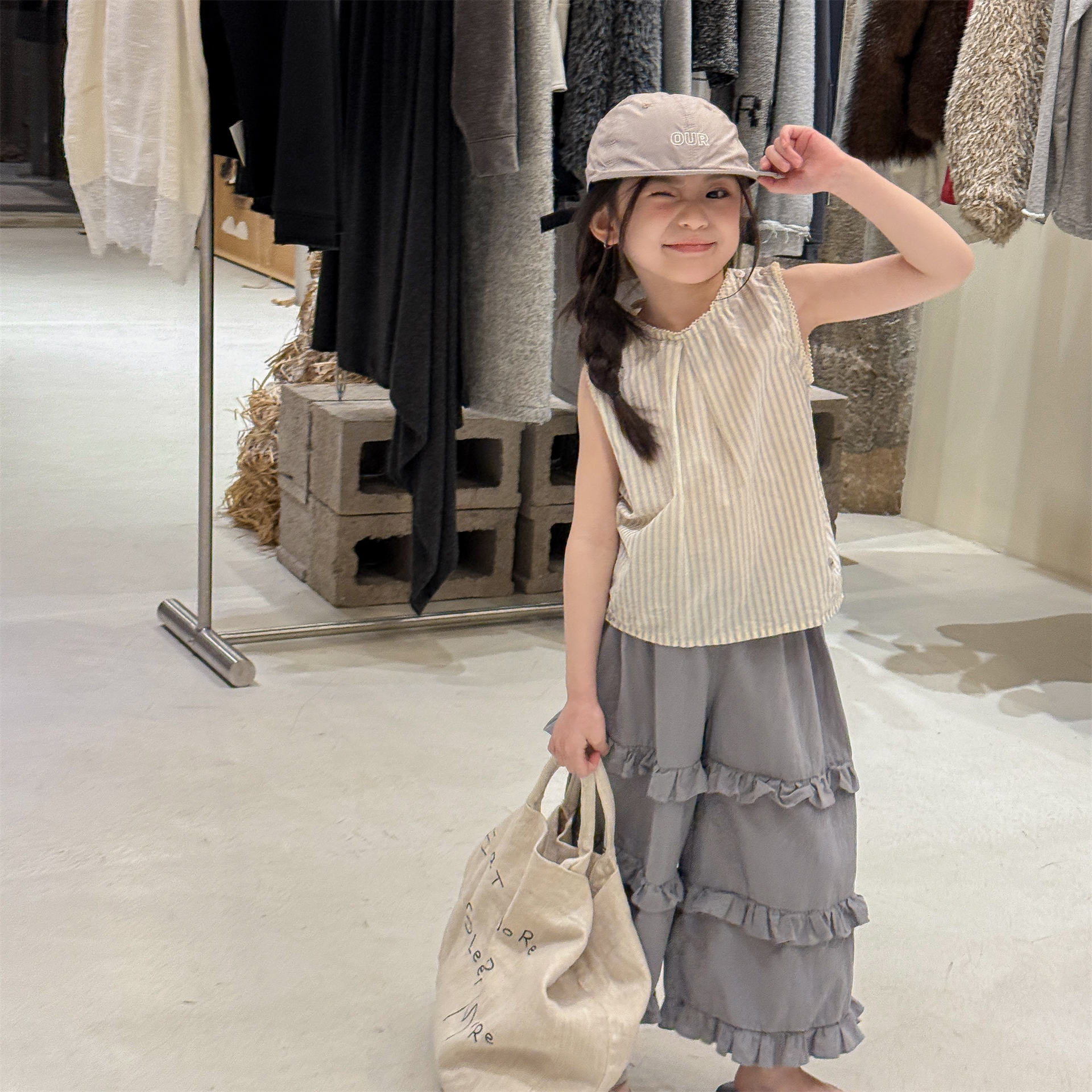 2026湖州织里童装夏季新品女童夏装韩版花边无袖衬衫衬衣7215