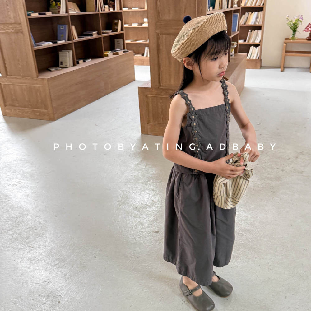 2026韩国童装夏季韩版套装两件套女童短袖吊带衬衫+短裤 6211