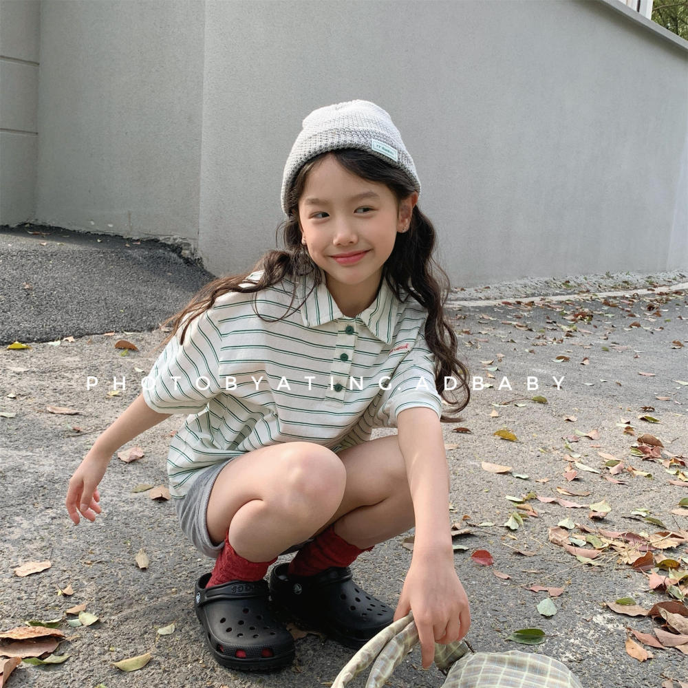 2026湖州织里童装夏季儿童韩版印花短袖T恤女童夏装POLO衫 6272