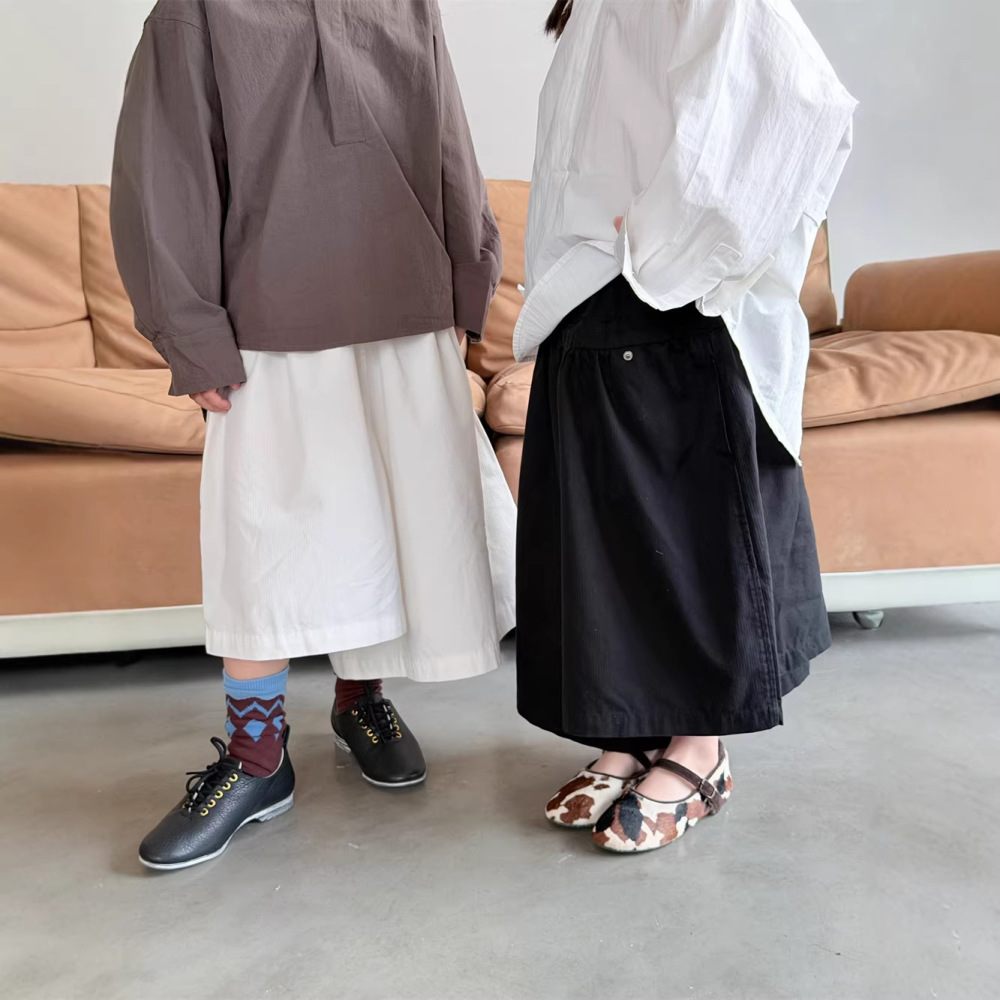 2026春夏新款韩版儿童不规则阔腿裙裤男女童设计款高低裤腿7分裤