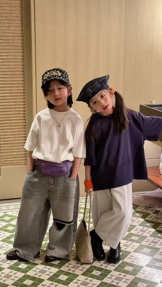 2026春季新款韩版儿童后背字母印花短袖男女童百搭休闲宽松T恤潮