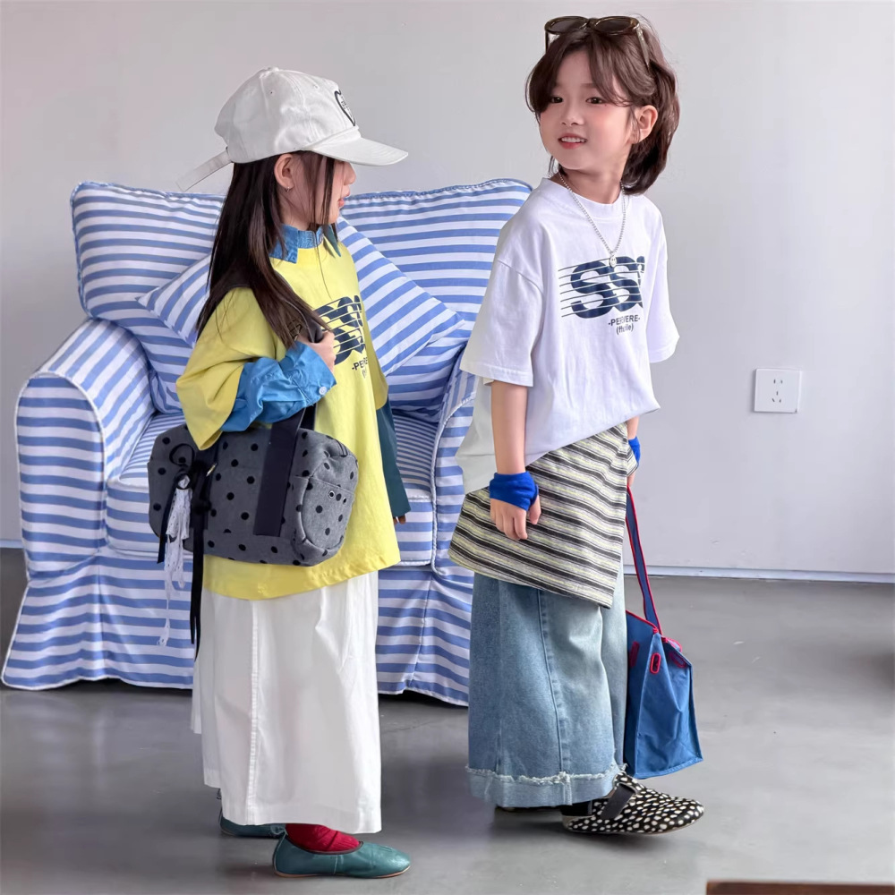 2026春夏童装新款韩版儿童字母印花短袖男女童百搭宽松舒适T恤潮