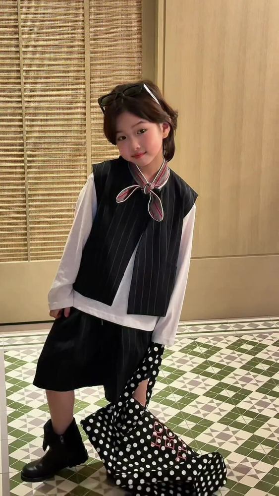 2026春夏季新款儿童英伦风西装马甲套装男女童西装短款两件套洋气