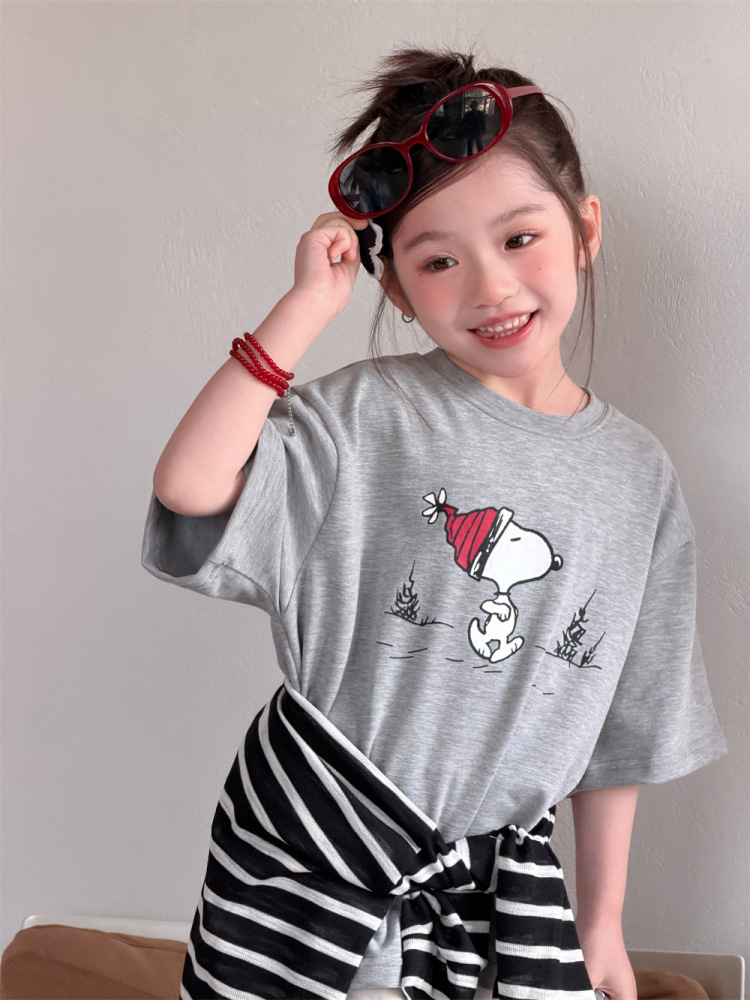 2026春夏季新款童装儿童韩版百搭卡通短袖男女童软糯亲肤舒适T恤