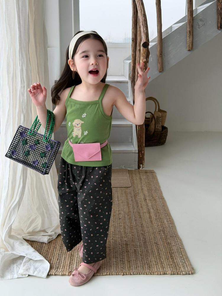 外贸童装26夏季新款韩版儿童卡通狗狗背心中小童女童休闲吊带上衣