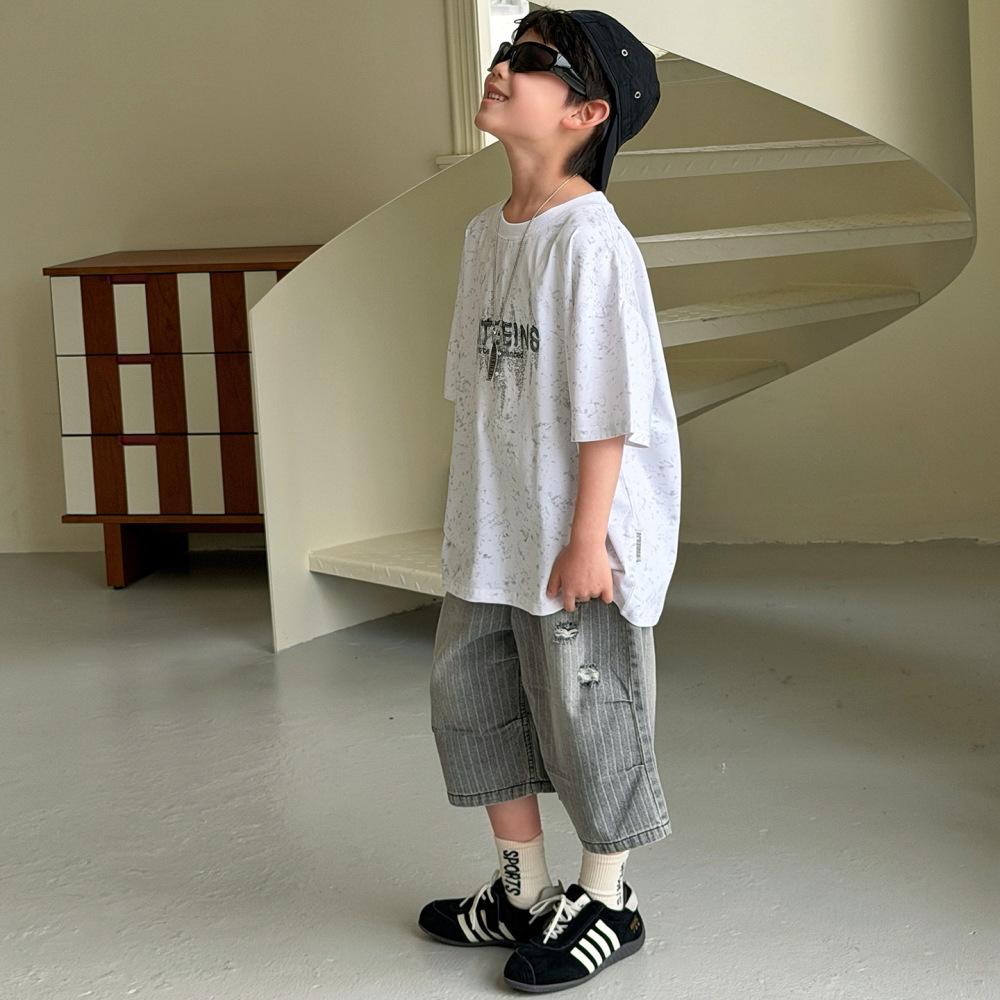 棉小铺男童T恤儿童夏季短袖韩版2026新款撒银柔软吸汗百搭童装潮