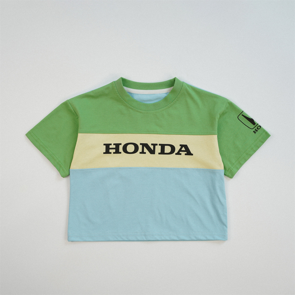 HONDA男童短袖t恤2026小男孩春夏款拼色男宝汽车上衣儿童T恤潮