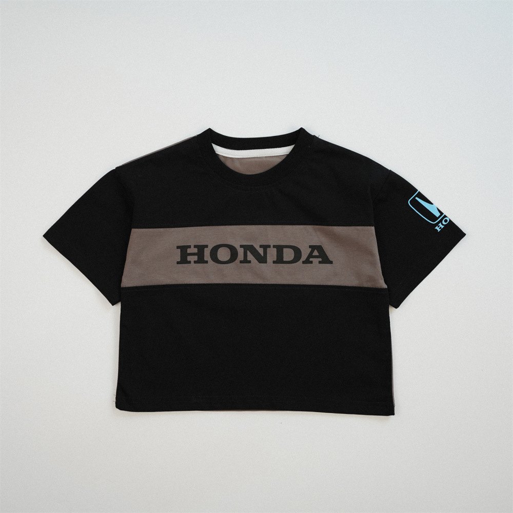 HONDA男童短袖t恤2026小男孩春夏款拼色男宝汽车上衣儿童T恤潮
