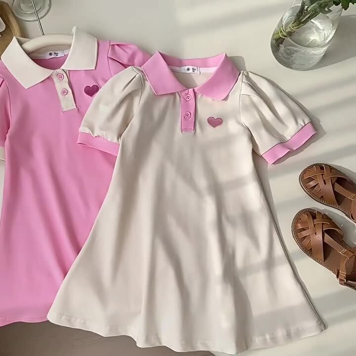 女童夏装连衣裙2025新款儿童洋气polo公主裙小女孩时髦童装夏季裙