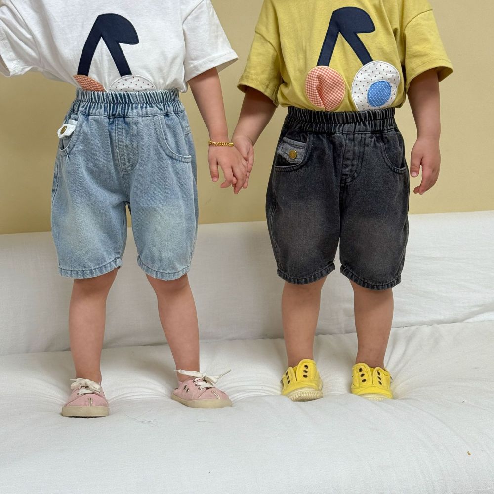 儿童牛仔短裤夏季中裤女童外穿2026新款宽松宝宝男童休闲五分裤子