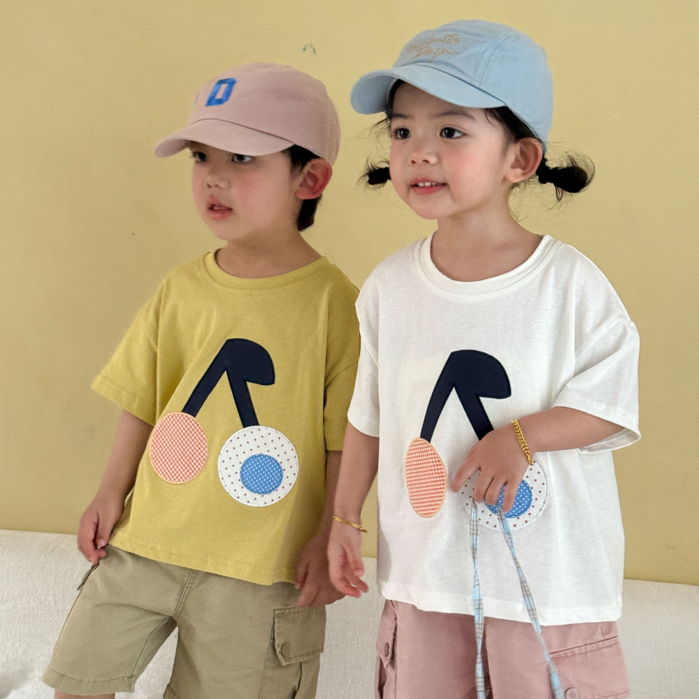 儿童短袖t恤男童夏季纯棉2026新款夏装宝宝卡通宽松女童落肩上衣