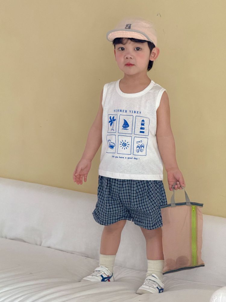 儿童夏季套装女童纯棉宽松2026新款夏装男童休闲背心短裤宝宝衣服