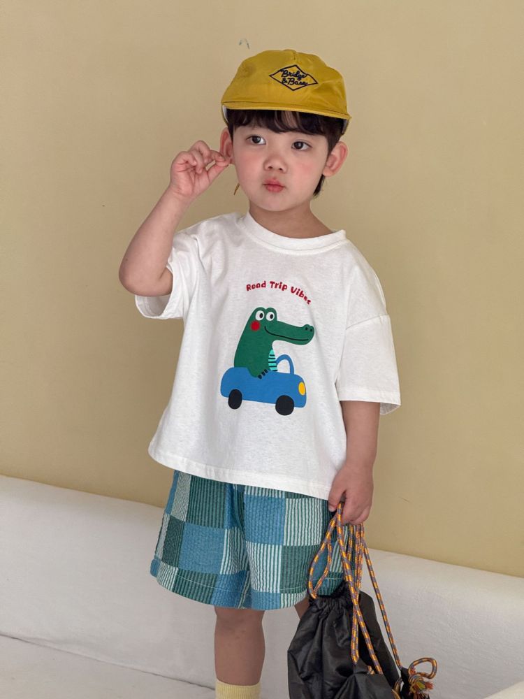 儿童夏季短袖套装男童度假2026新款宝宝格子女童格子连衣裙兄妹装