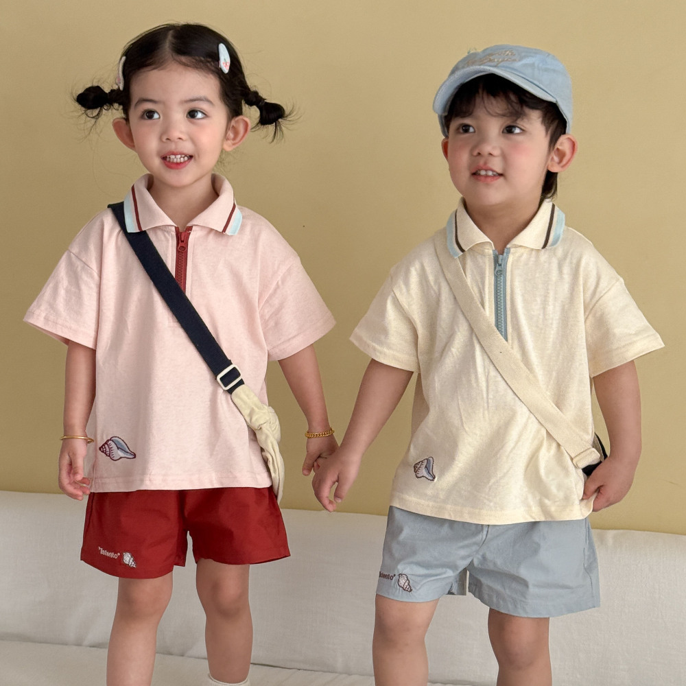 儿童夏季运动套装宝宝纯棉宽松2026新款男女童休闲短袖polo衫短裤