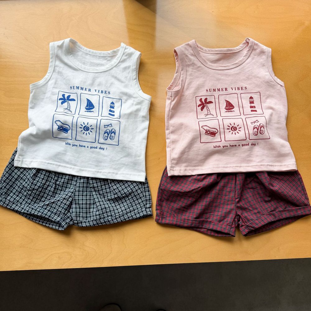 儿童夏季套装女童纯棉宽松2026新款夏装男童休闲背心短裤宝宝衣服
