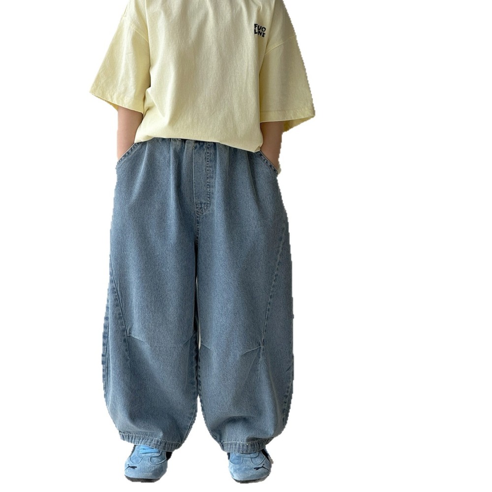 棉小铺男童夏季韩版童装2026新款儿童浅蓝薄款牛仔裤