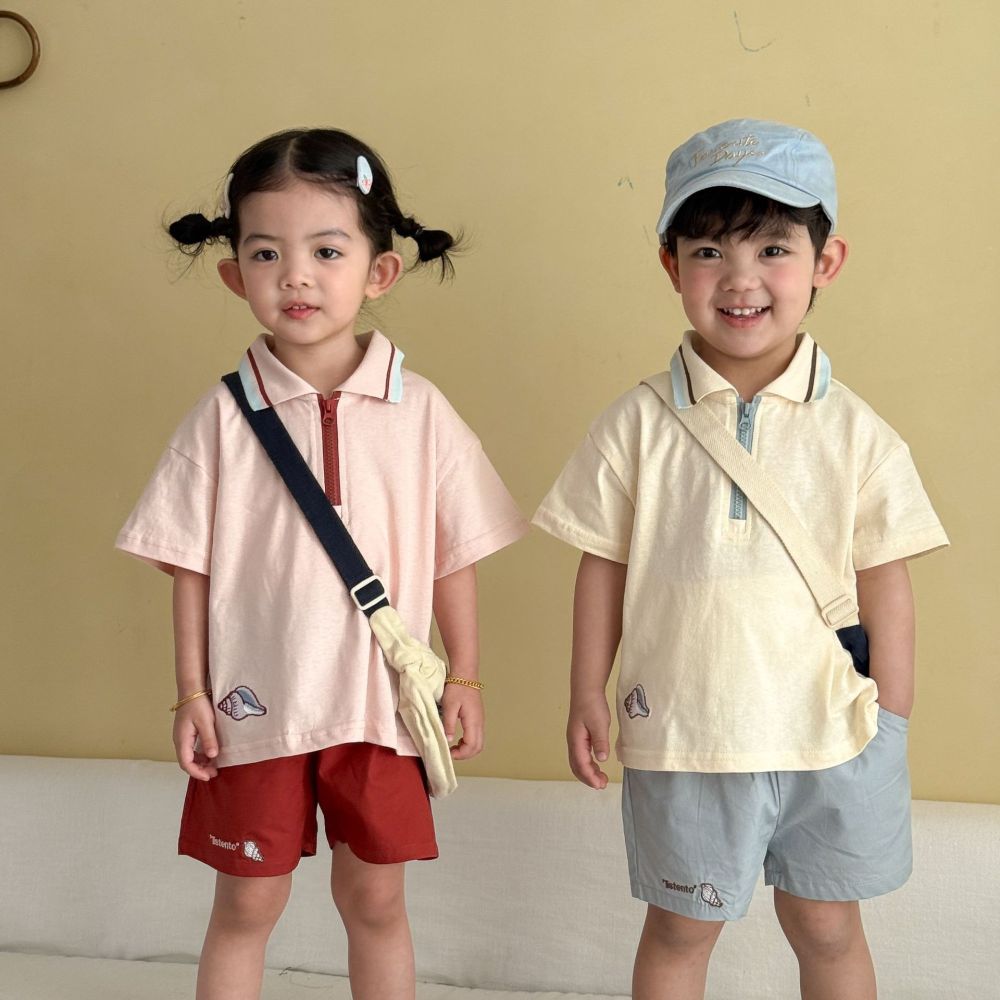 儿童夏季运动套装宝宝纯棉宽松2026新款男女童休闲短袖polo衫短裤