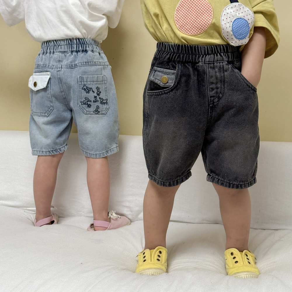 儿童牛仔短裤夏季中裤女童外穿2026新款宽松宝宝男童休闲五分裤子