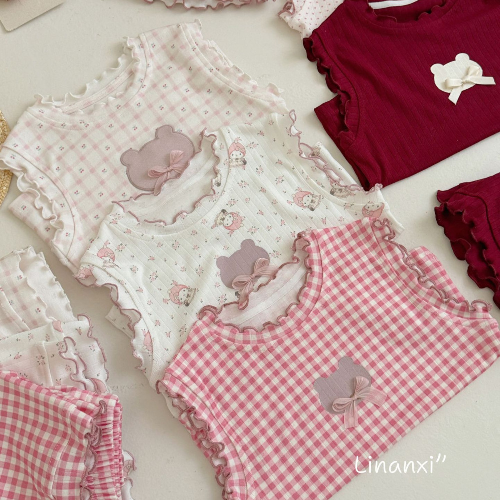 87160女童家居服套装2026夏季新款宝宝背心短裤两件套棉质透气吸