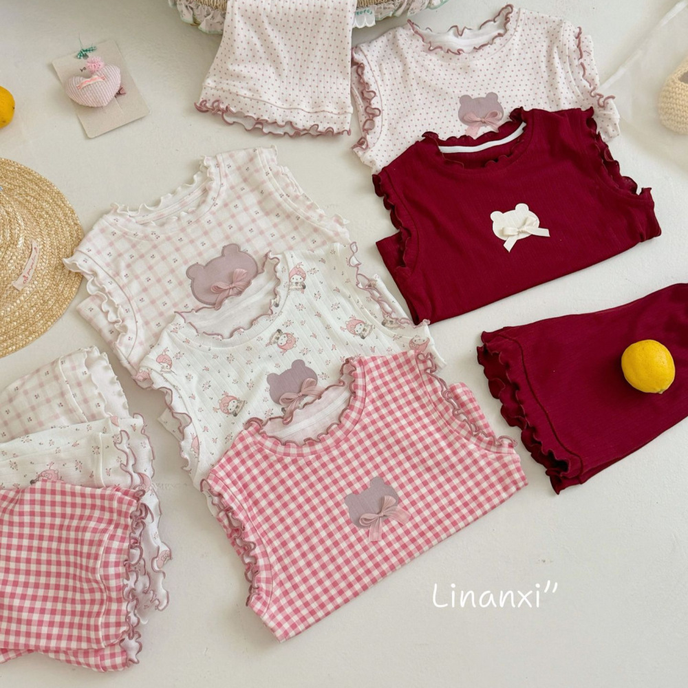 87160女童家居服套装2026夏季新款宝宝背心短裤两件套棉质透气吸