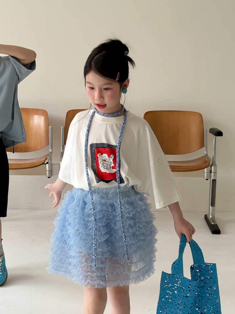 末小蒙童T恤2026夏男女童韩版简约休闲印花短袖儿童百搭宽松上衣