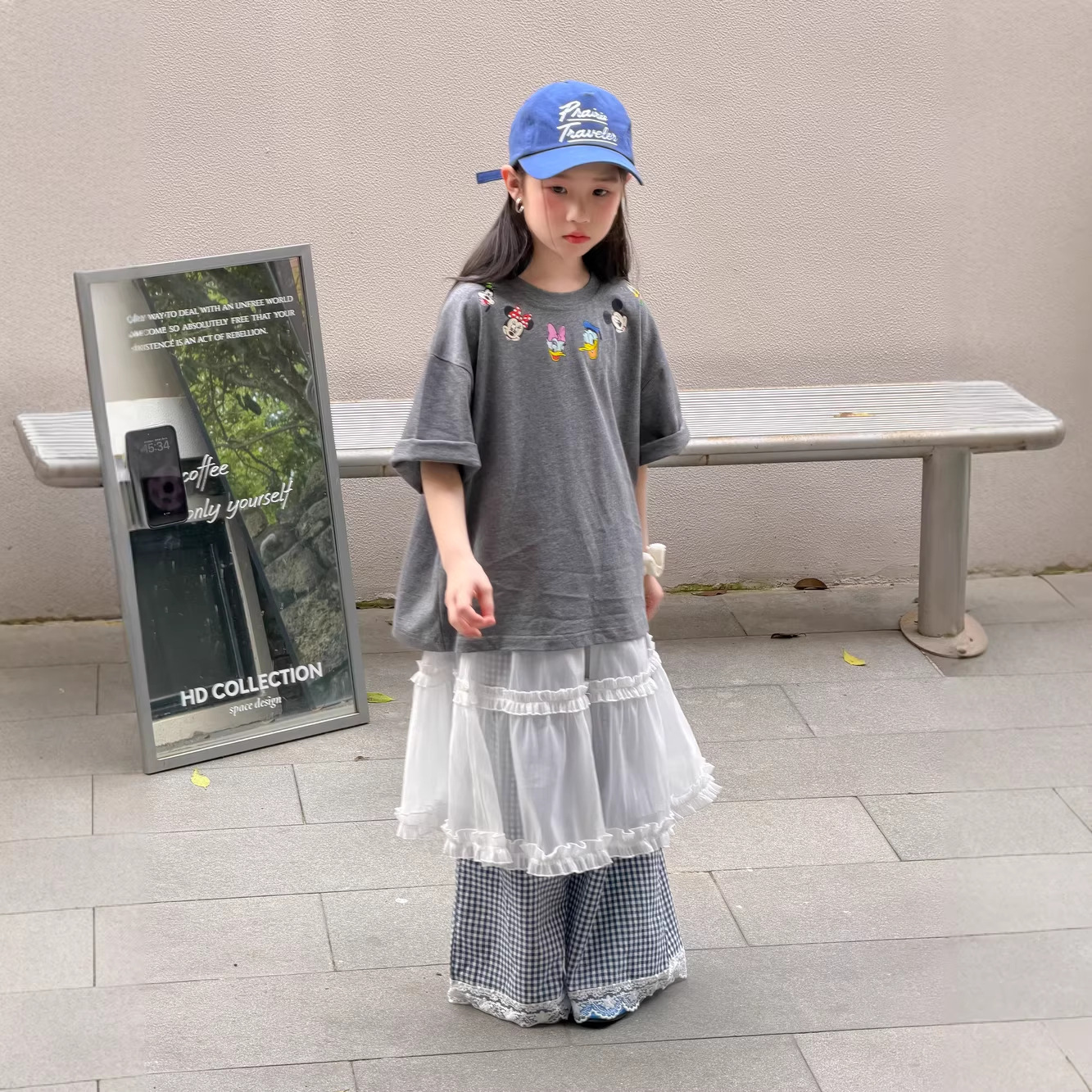 末小蒙童T恤2026夏季女童韩版卡通印花短袖儿童圆领休闲宽松上衣