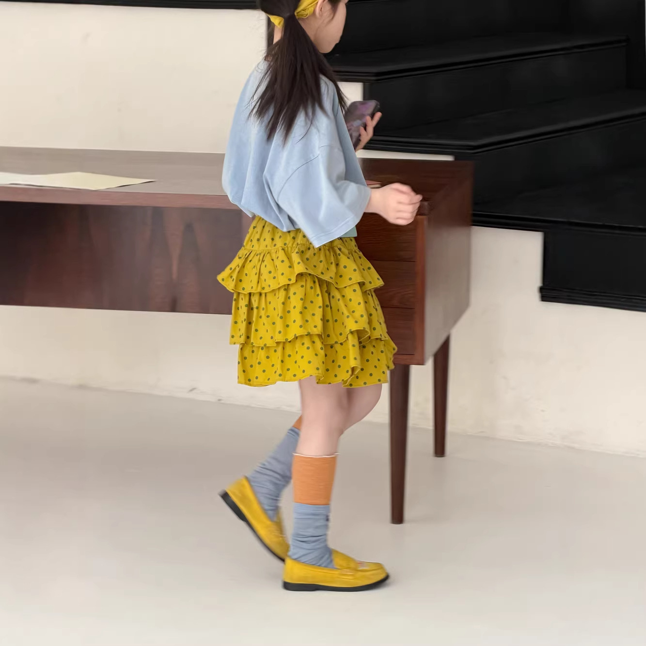 末小蒙童T恤2026夏季女童韩版卡通印花短袖儿童圆领休闲宽松上衣